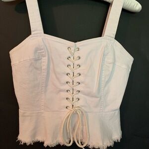 VENUS White Lace-Up Tank Top